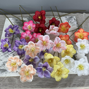 Fleurs artificielles en soie Jinxi, tulipes faites à la main, accessoires de décoration pour mariage et maison, photographie en extérieur - Product Image 1
