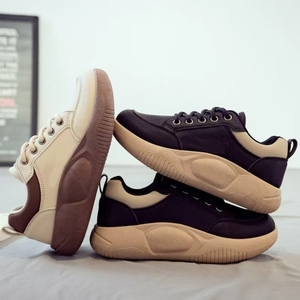 รองเท้าผ้าใบผู้หญิงรุ่นใหม่ ฤดูใบไม้ผลิ 2025 พื้นหนา เพิ่มความสูง พื้นนุ่ม รองเท้าคุณแม่ จัดส่งแบบดรอปชิปปิ้งข้ามประเทศ - Product Image 3