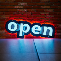 Miroir tunnel LED Infinity Light, miroir infini, enseigne lumineuse LED, enseigne lumineuse à lettres, enseigne ouverte LED