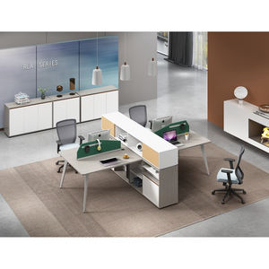 โต๊ะคอมพิวเตอร์แบบแยกส่วนปรับเปลี่ยนได้ 2-8 ที่นั่ง พร้อมแผงไม้ ดีไซน์สำหรับสำนักงานและพื้นที่ทำงานแบบคิวบิเคิล - Product Image 4