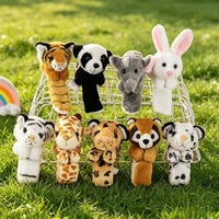 Bracelet anti-stress en peluche polyester en gros, animaux en peluche (tigre, éléphant, girafe, panda), rembourrage en coton PP, maille personnalisée