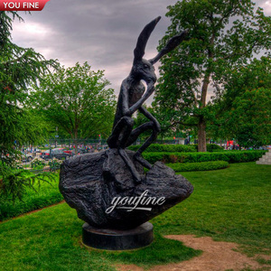 สวนกลางแจ้งสมัยใหม่หล่อโลหะกระต่ายรูปปั้นบรอนซ์คิดประติมากรรมกระต่ายโดยแบร์รี่ Flanagan - Product Image 3