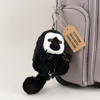 Peluche de Saki de Cara Blanca Realista Personalizado, Fabricación ODM/OEM, Animales de Peluche Rellenos de Algodón PP, Fábrica Profesional para Exhibición en Zoológicos y Museos