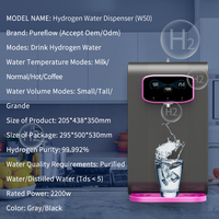 Distributeur d'eau hydrogénée de bureau intelligent haut de gamme en acier inoxydable, 4000 PPB, machine à eau riche en hydrogène à 99,99 % pour