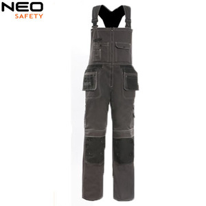 Pantaloni da Lavoro Neri per Uomo con Cuciture a Contrasto Bianche, Ginocchia Rinforzate per Comfort Tutto il Giorno, Pantaloni Cargo - Product Image 1
