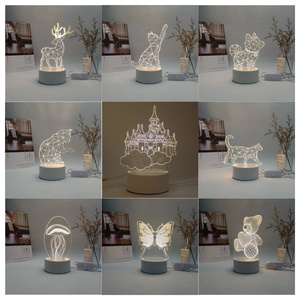 Toptan OEM Özel Tasarım 3D İllüzyon Gece Lambası Akrilik Levha LED Başucu Lambası Ev İçin Özel Logo - Product Image 1