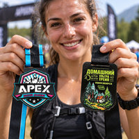 Médailles sportives personnalisées en émail souple, découpées sur mesure, forme irrégulière, avec ruban imprimé en couleur pour événements de course en plein air