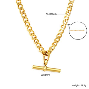 Collar con Colgante de Barra en T Geométrica de Acero Inoxidable, Cadena Larga de Moda Minimalista para Uso Diario - Product Image 5