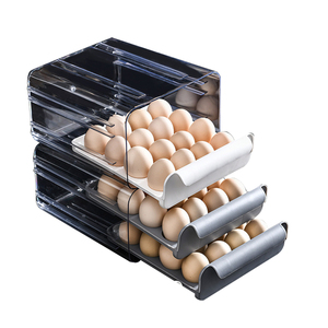 Egg Holder with Removable Tray Drawer Type Egg Storage Box Transparent Egg Storage Container for Fridge