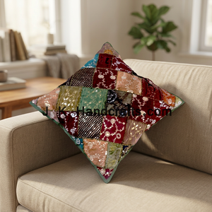 Magnifique Coussin Ethnique Vintage sari Tissu Housses Inde - Product Image 2