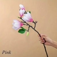Fleur artificielle en soie Magnolia, style chinois, pour la maison, le salon, la table à manger, arrangement floral décoratif pour mariage