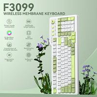Good-Looking AULA F3099 Tri-Mode Wireless Gaming Keyboard Media Knob Number Pad RGB Backlit Quiet Typing for Office Laptop/PC
