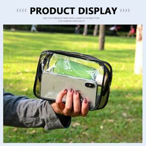 Trousse de Toilette de Voyage Transparente et Colorée, Sac Cosmétique Étanche en PVC Format Quart, Organisateur de Maquillage pour Femmes - Product Image 6