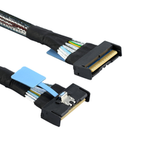Cable PCIe 5.0 MCIO 74P a Slimline SAS, 32GT/s, Alta Velocidad, para Servidor, Centro de Datos, Almacenamiento Empresarial, con Trenzado de Nailon