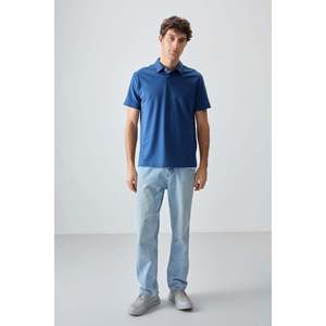 T-shirt basique pour homme en coton épais et doux, col polo, coupe ample - 88381 - Parliament - Product Image 3