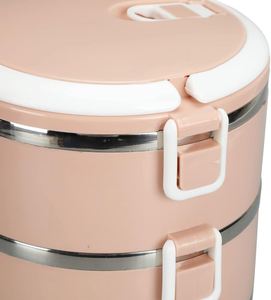 Newest Heat Preservation Multi Layer Portable Stainless Steel Bento <b>Lunch</b> <b>Box</b> Plastic Foldable 2 <b>Compartments</b> for Adults Kids - Product Image 3