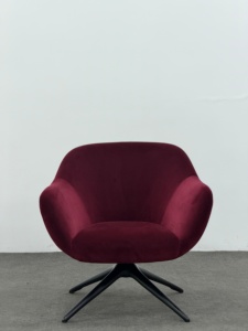 Sillón de terciopelo rojo de estilo minimalista moderno, silla de ocio para dormitorio, sala de estar, muebles de lujo de alta calidad para villas, OEM - Product Image 2