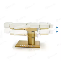 M & S Nouvelle table de massage des cils en acier inoxydable moderne avec commande au pied intégrée Électrique Portable Lit de beauté pour le visage à 3 moteurs