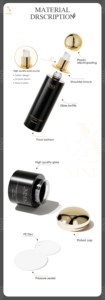 Récipient d'emballage de crème corporelle de soin de la peau de luxe rond de 20ml 30ml 50ml pot cosmétique <span class=keywords><strong>en</strong></span> <span class=keywords><strong>verre</strong></span> doré brillant avec peinture UV et couvercle <span class=keywords><strong>en</strong></span> métal - Product Image 6