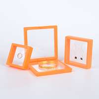 Caja de Suspensión con Película de PE y Marco Flotante 3D Caja Cuadrada de Plástico para Empaque de Joyas, Amuletos, Monedas, Medallas y Gemas Caja de Almacenamiento y Exhibición con Logo