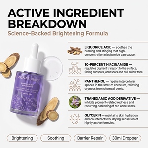 Suero Facial con 10% de Niacinamida B3, Extracto de Raíz de Cichorium Intybus, Corrector de Manchas Oscuras, Corrector de Decoloración, Manchas Solares/de <span class=keywords><strong>la</strong></span> Edad - Product Image 2