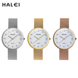 นาฬิกาข้อมือ HALEI ของแท้ใหม่ สายแม่เหล็ก ควอตซ์ กันน้ำ 3BAR หน้าปัดเพชร พร้อมเข็มบอกเวลา กลไกญี่ปุ่น ขายส่งแบบดรอปชิปปิ้ง - Product Image 5