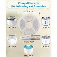6/12 pièces mangeoires pour chiens filtres de fontaine filtre de remplacement d'eau de chat pour 2.0-2.4L système de filtration de fontaine pour animaux de compagnie éponges de pré-filtre