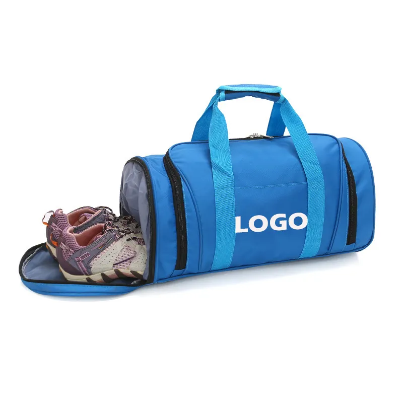Su geçirmez spor yün spor çanta özel Logo gecede çanta dans Yoga spor seyahat haftasonu çanta kadın ayakkabı bölmesi ile