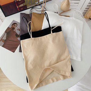 Gilet con imbracatura in tinta unita alla moda EasyCore con cuscinetto fisso da ragazza in stile coreano può indossare da esterno canottiere reggiseno - Product Image 2