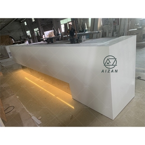 Comptoir de <span class=keywords><strong>bar</strong></span> à musique Led personnalisé <span class=keywords><strong>Bar</strong></span> en pierre blanche pure design de boîte de nuit commerciale pour salon VIP Design d'intérieur - Product Image 4