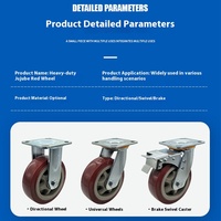 Roulettes pivotantes robustes 4, 5 et 8 pouces, roues en PP, roulement à billes industriel, capacité de charge 220 kg, 400 kg, chariot à main