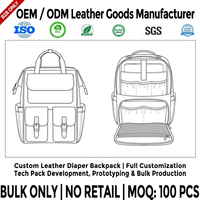 Pabrik Produsen Grosir Tas Popok Kulit Sintetis OEM ODM Label Pribadi, Sentuhan Lembut, Ringan, Tali Lepas Pasang