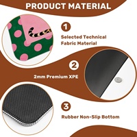 Alas Mahjong Amerika Motif Leopard & Polka Dot yang Trendi, Anti-Selip Peredam Suara Tahan Air Retro Warna-Warni Grosir