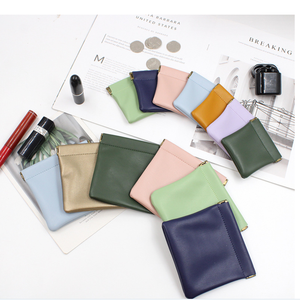Leather Squeeze <strong>Coin</strong> Purse Pouch Change Holder <strong>Coin</strong> Purse Solid Black Red <strong>Money</strong> <strong>Bag</strong> - Product Image 1