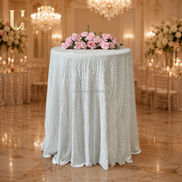 Nappe Ronde en Velours à Paillettes Uvenue, Housse de Table Scintillante de Luxe pour Mariage, Fête, Banquet, Décoration d'Événements