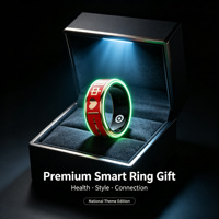 Premium NFC Smart Ring mit Nationalthema: Gesundheits-Tracker, Blutdruck-, Schlaf- und HRV-Monitor, IP68 Wasserdicht für Männer und Frauen