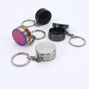 Molinillo de 2 Capas con Diseño de Llavero, <span class=keywords><strong>Mini</strong></span> Molinillo de Aleación de Zinc para Especias, Tabaco y Hierbas, Accesorios para Fumar - Product Image 1