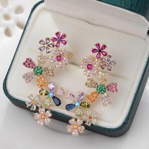 Fashion Dangle Earring Fashion Jewelry Earing For Women Fine Jewelry Earing Stainless Steel Gold Plated Jewellery Flower pattern - Product Image 1
