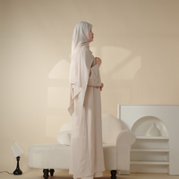 Hijab musulman en jersey doux à la vente chaude, polyester plissé pour femme néerlandaise, taille plus, saison d'automne, abaya, fonction antistatique