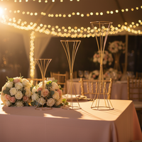 Vase en métal doré torsadé de 80 cm, support floral en forme de sablier pour centre de table de mariage, présentoir pour fête d'anniversaire, vente en gros