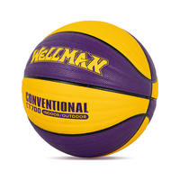 Ballons de basket personnalisés de couleur réglementaire, taille 7, haut de gamme, en PU, avec logo, coloris Kobe, marque WELLMAN, durables, écologiques, vente en gros