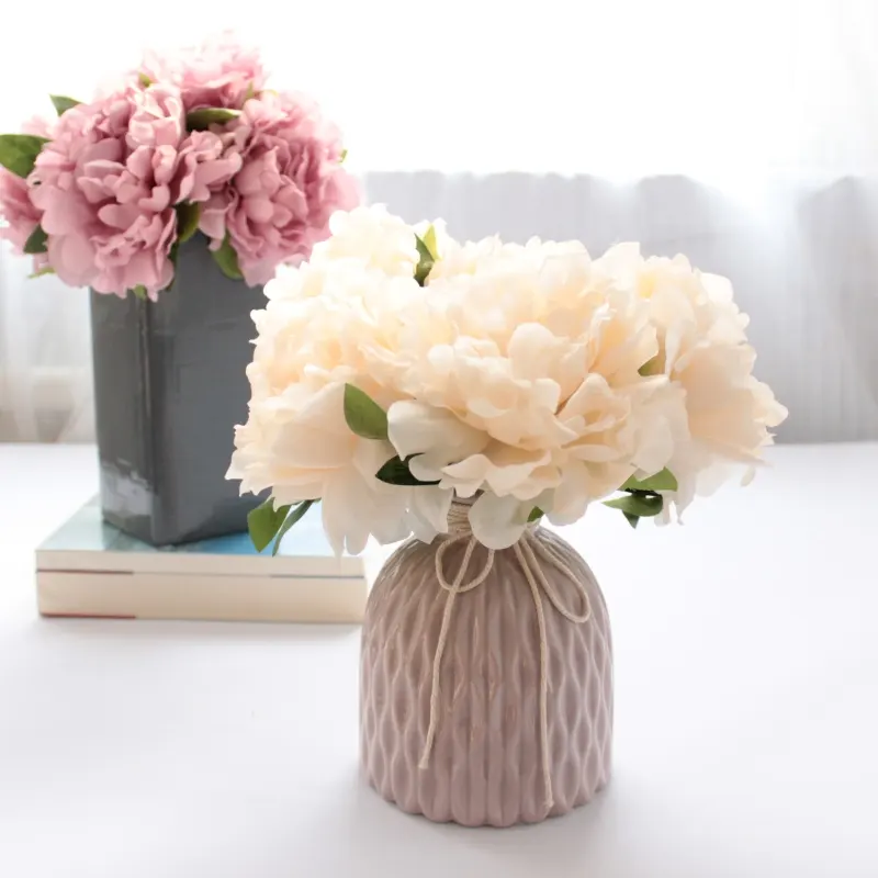 Fleurs artificielles Nouvelle tendance produit pivoine bouquet haut de gamme fleurs de simulation pour la décoration de mariage artificielle pivoine