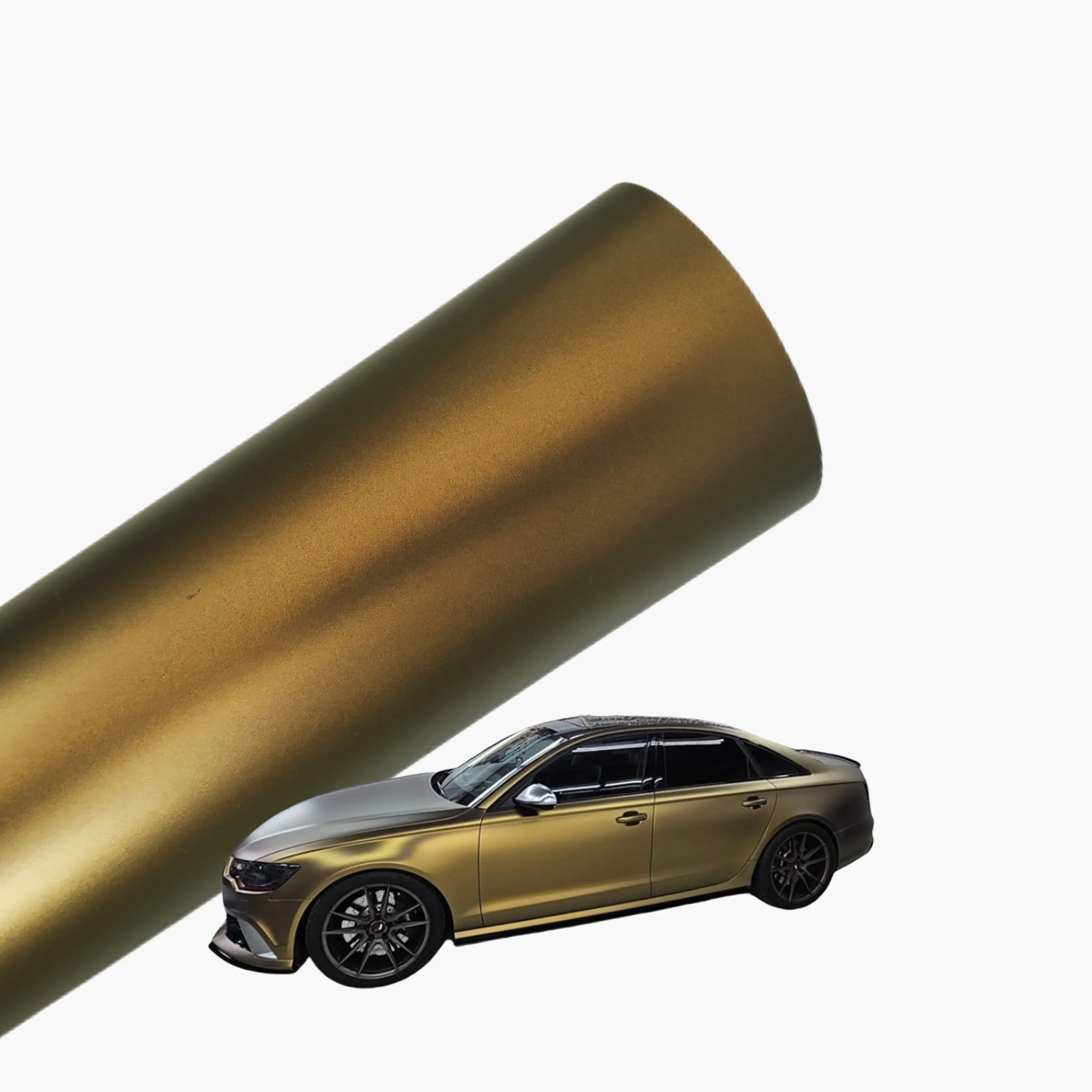Directo de fábrica Super Matte Metallic Darkness Gold envoltura de coche PVC PET Garantía 2 años película de coche envoltura de vinilo