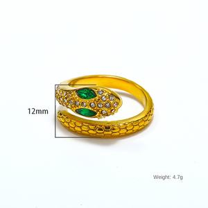 Anello di serpente pieno d'oro titanio in acciaio inossidabile gioielli per le dita da donna alla moda Bagues Bijoux En <span class=keywords><strong>Aci</strong></span> Inoxyd Bague Ring - Product Image 5