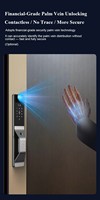 Serrure de porte principale à reconnaissance faciale 3D, électronique, intelligente, avec empreinte digitale, mot de passe, carte IC, déverrouillage par veine palmaire et double caméra biométrique