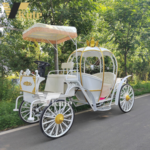 Charrette à chevaux de luxe blanche à quatre roues à vendre, couleur et logo personnalisables, charrettes à chevaux électriques pour visites touristiques - Product Image 1