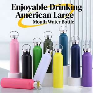 Botella de Agua de Acero Inoxidable 304 de Boca Ancha, Aislada, Estilo Americano, para Deportes, Actividades al Aire Libre, Ciclismo y Senderismo - Product Image 2