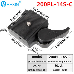 BEXIN 200PL-14 Nhôm Đen Xám <span class=keywords><strong>Tripod</strong></span> Máy Ảnh Phát Hành Nhanh Tấm Kẹp Cơ Sở Cho SLR <span class=keywords><strong>Tripod</strong></span> <span class=keywords><strong>Manfrotto</strong></span> Bóng Head <span class=keywords><strong>Tripod</strong></span> - Product Image 5