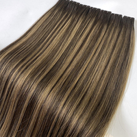 Nouvelles extensions capillaires à la mode, cheveux humains à cuticules intactes, invisibles, double épaisseur, avec bandes adhésives injectées