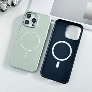 เคสโทรศัพท์แบบแม่เหล็ก TPU สำหรับ 16 Pro Max ดีไซน์ธุรกิจ ชุบเคลือบสีพื้นด้าน สัมผัสผิวแบบหนัง ป้องกันรอยขีดข่วน - Product Image 4